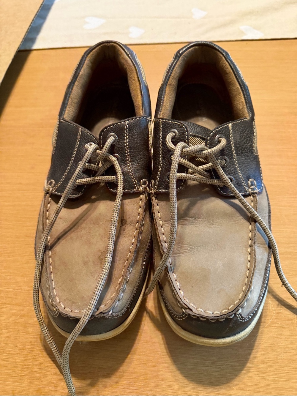 Florsheim Two-Tone Brown and Tan Leather Boat Shoes